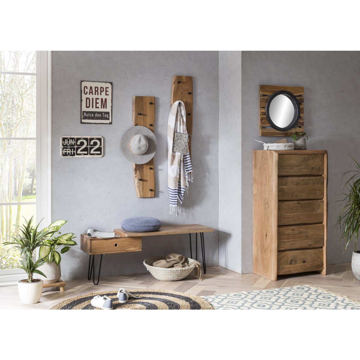 Wandgarderobe, 9 Haken