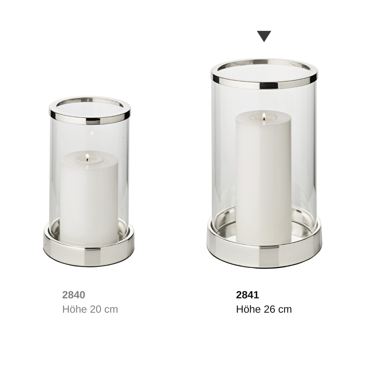EDZARD Windlicht Sanremo, edel versilbert, anlaufgeschützt, Höhe 26 cm, Durchmesser 16,5 cm