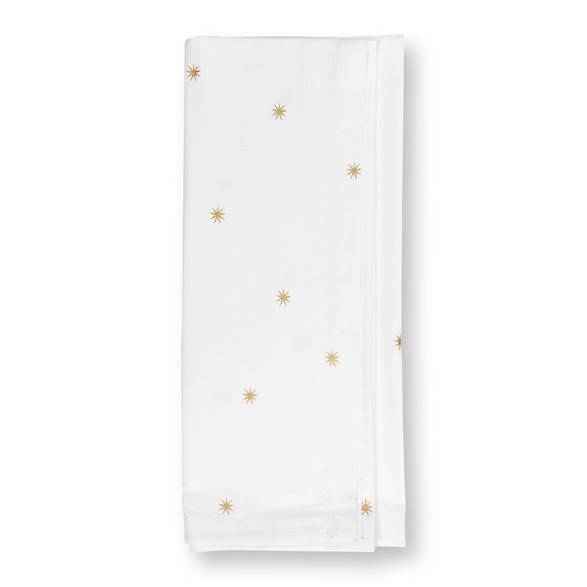 Tischdecke Stickerei Sterne Gold 160x250cm