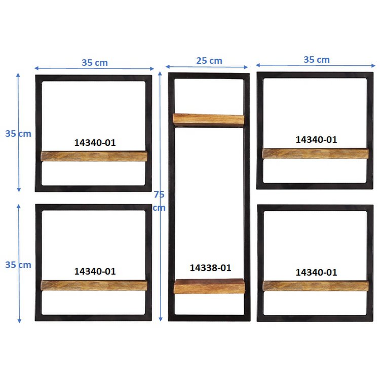 Wandregal-Set, 5-teilig