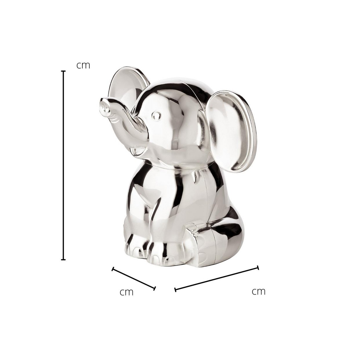 EDZARD Spardose Sparbüchse Elefant, Höhe 11 cm, edel versilbert, anlaufgeschützt