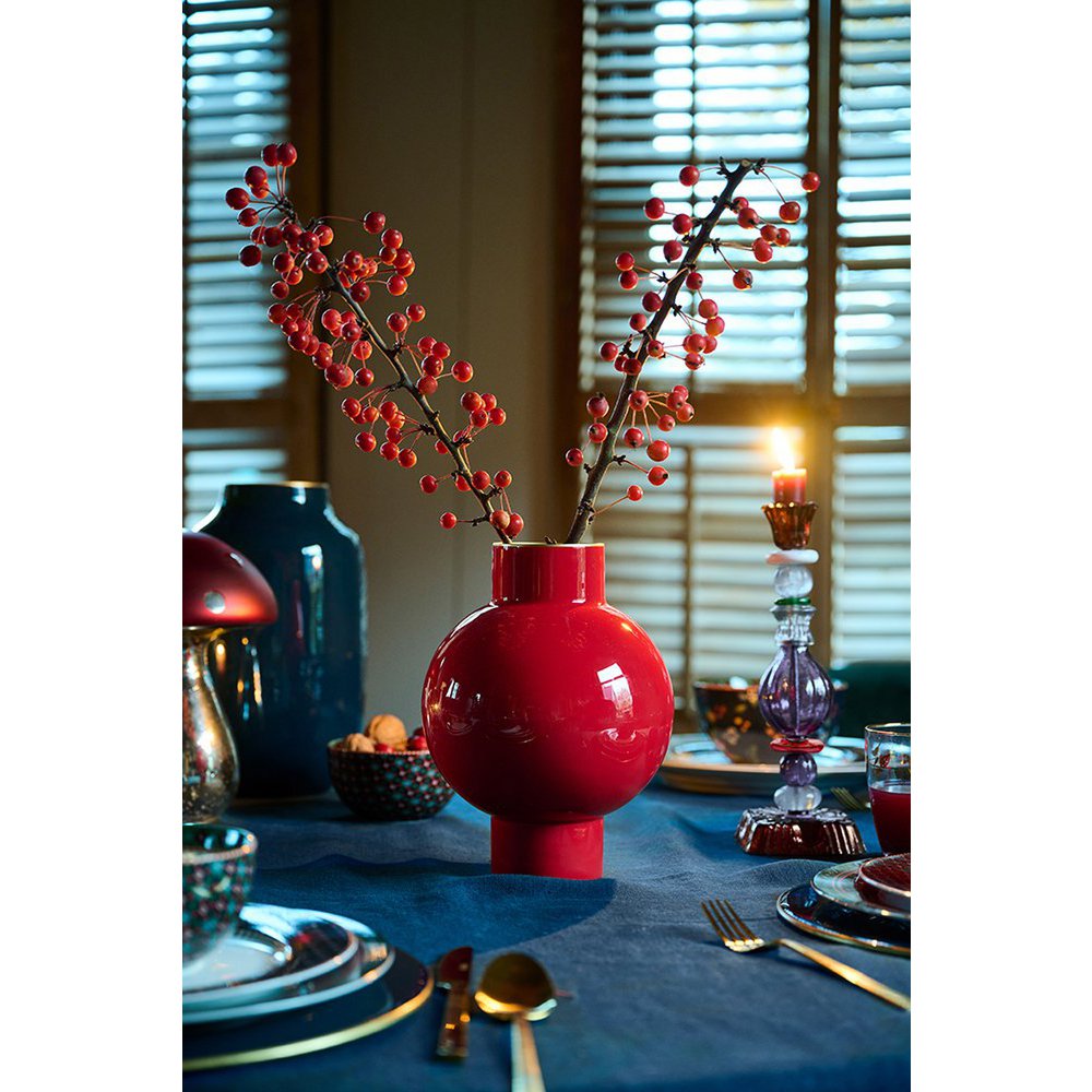 Vase Metall klein rot 18x24cm