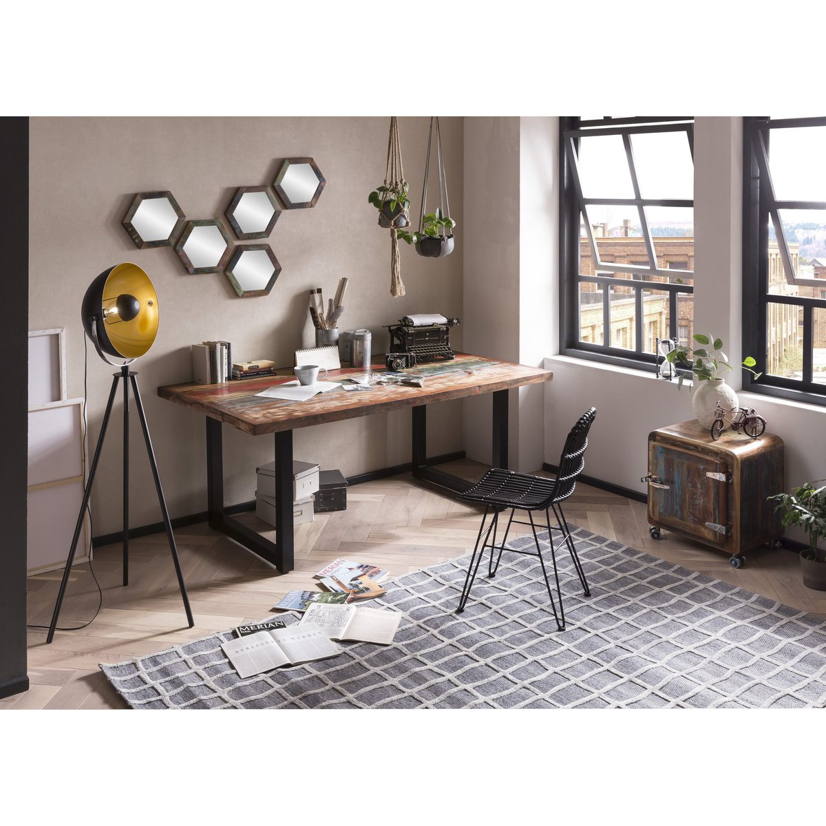 Tisch 200x100 cm, buntes Altholz