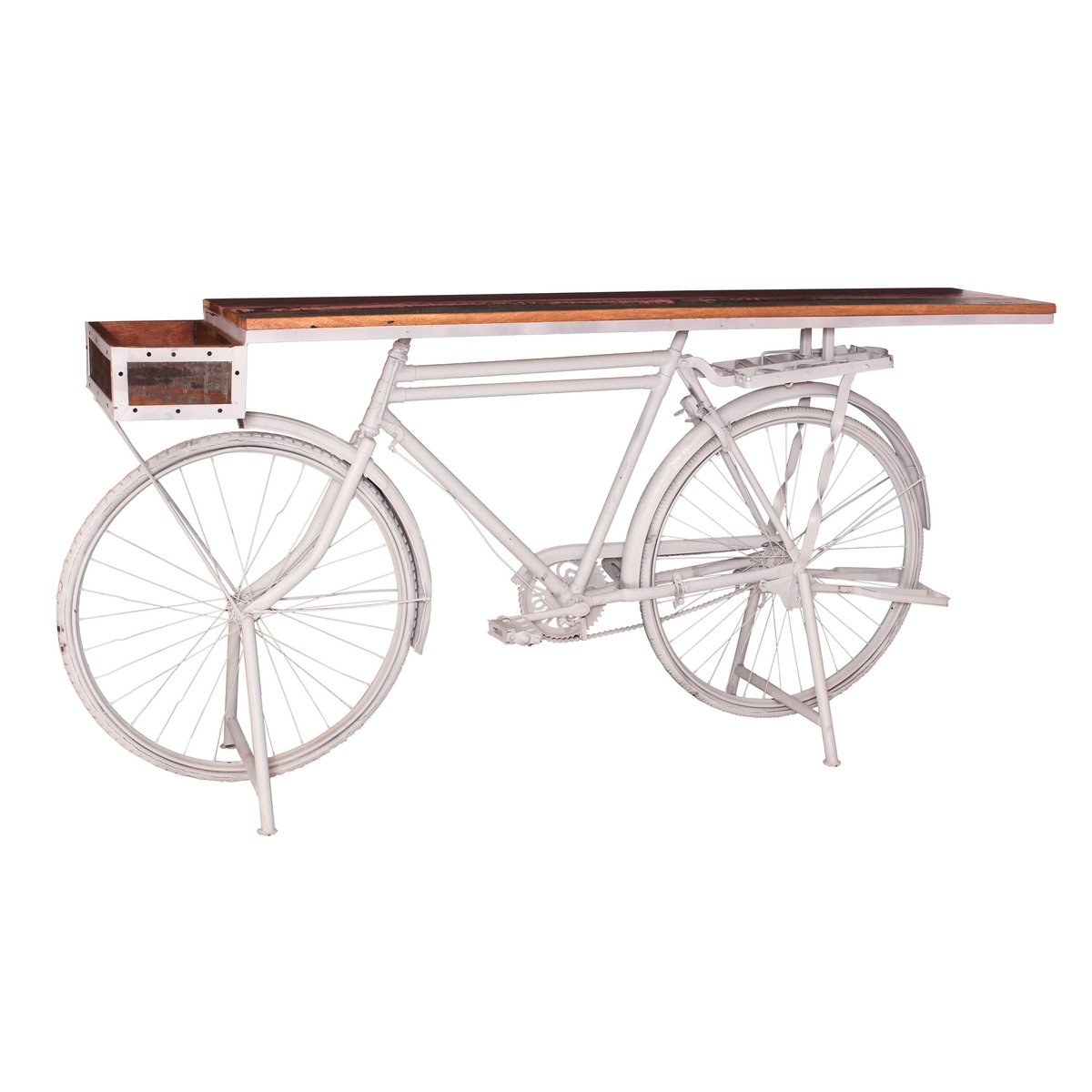 Stehtisch aus recyceltem Fahrrad