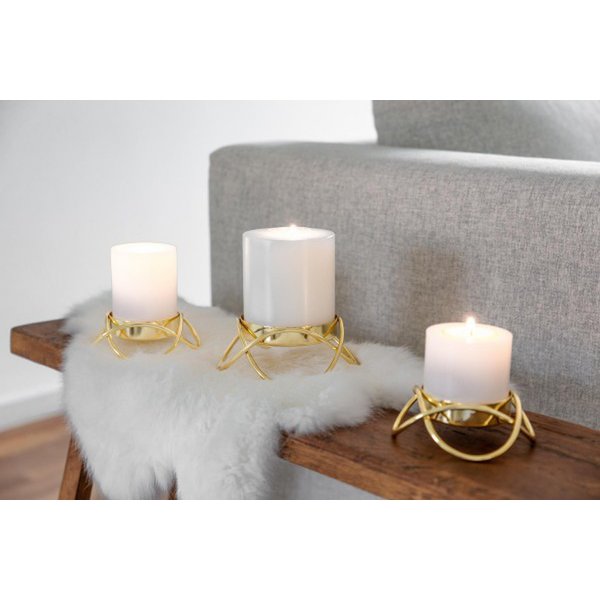 EDZARD 2er Set Kerzenhalter Bastia in gold H 3 cm