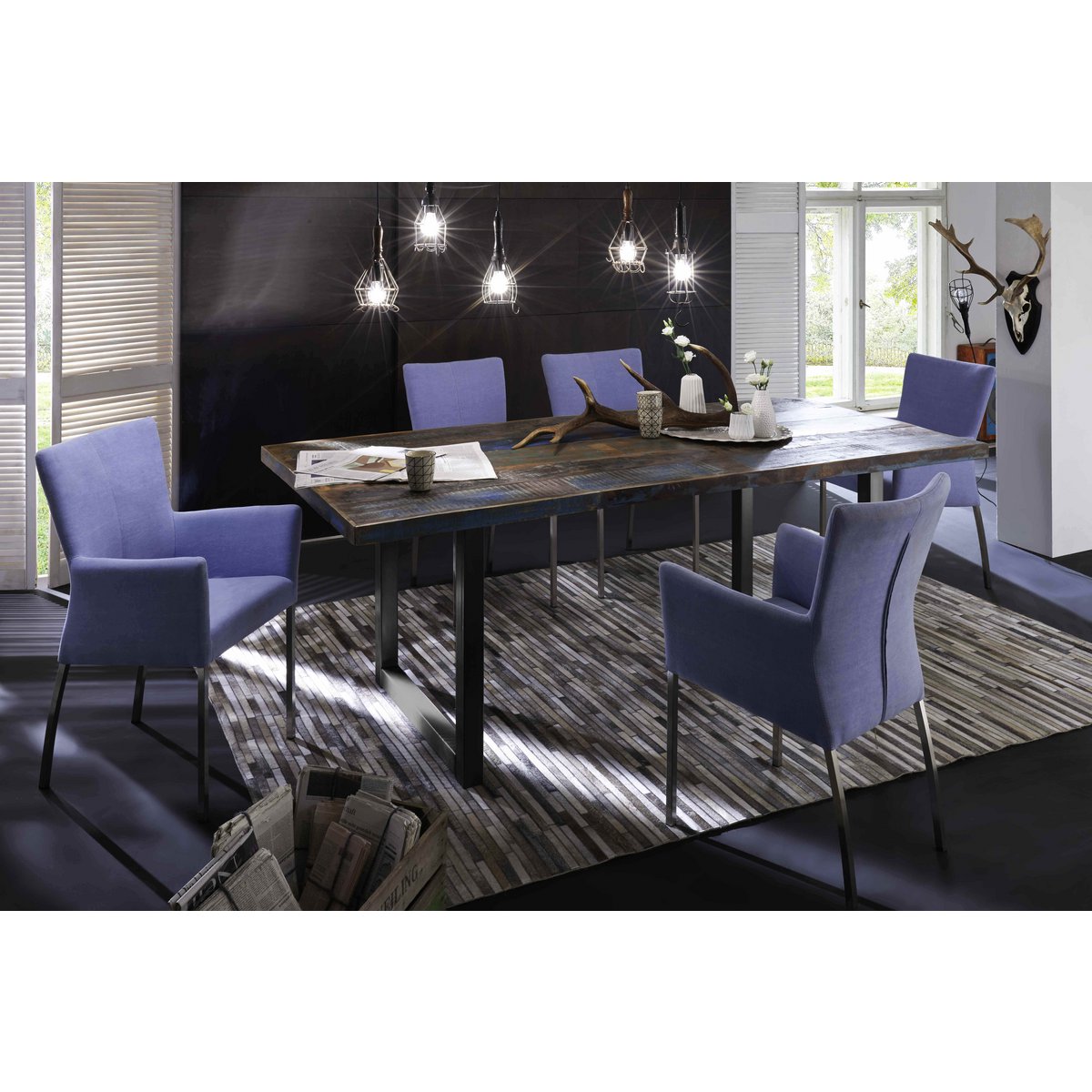 Tisch 200x100 cm, buntes Altholz