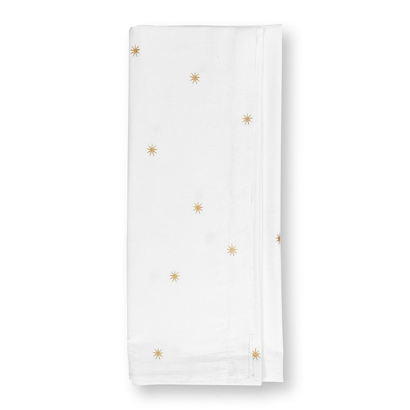 Tischdecke Stickerei Sterne Gold 160x250cm