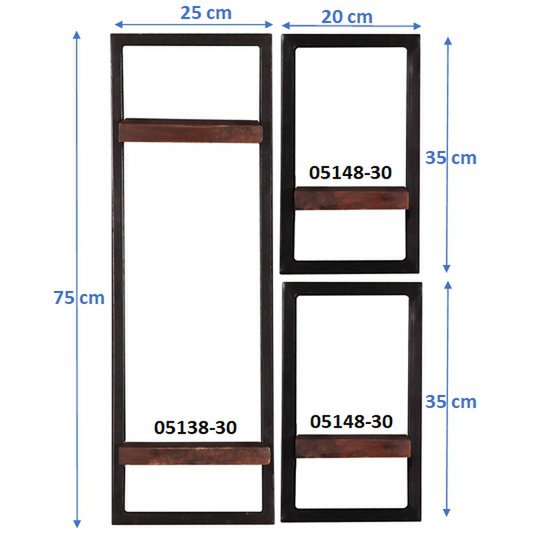 Wandregal-Set, 3-teilig