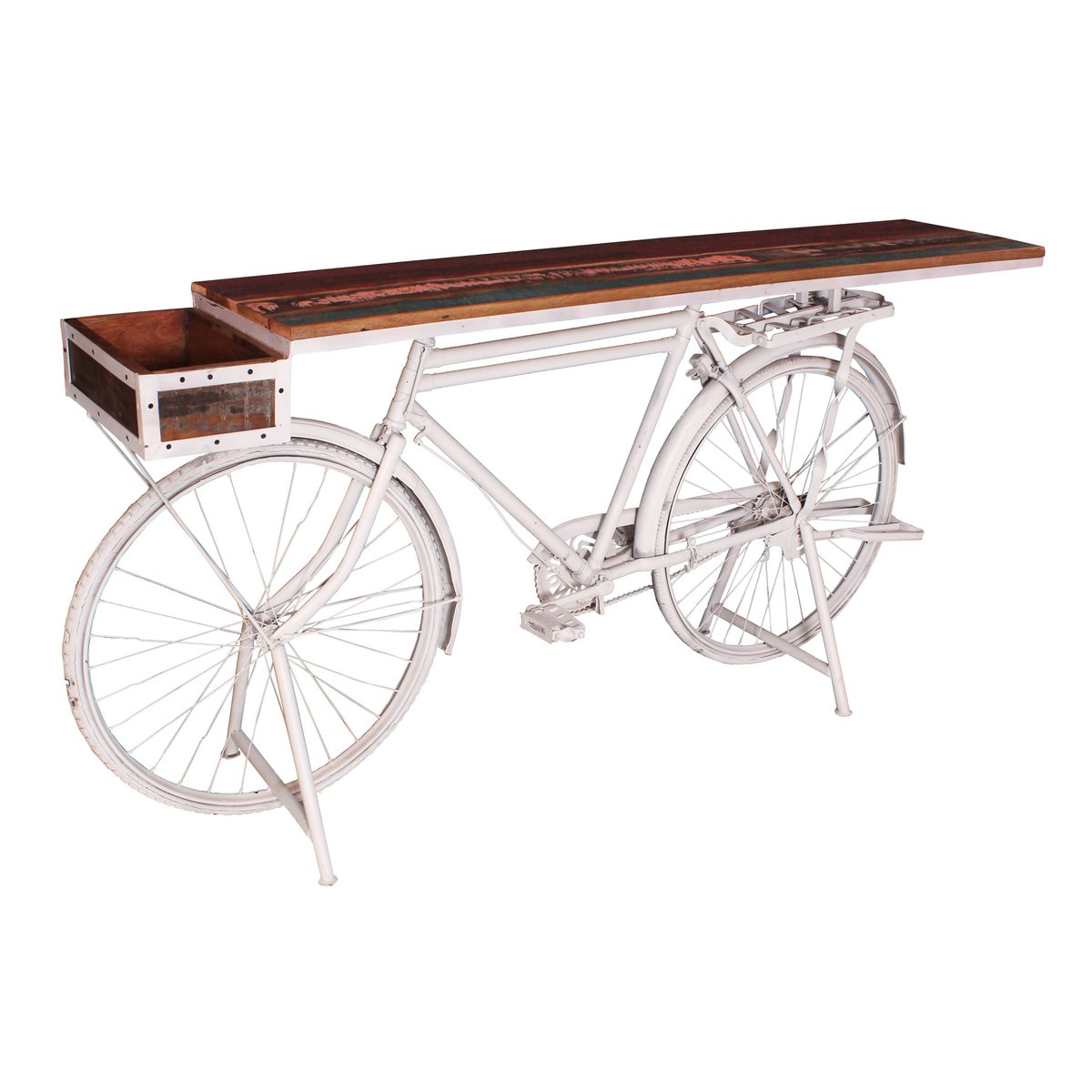 Stehtisch aus recyceltem Fahrrad