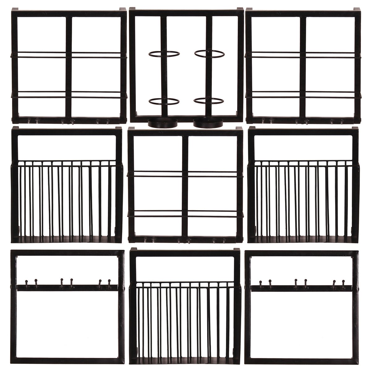 Wandregal-Set, 9-teilig