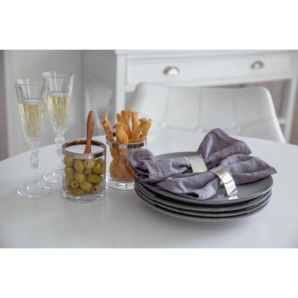 EDZARD 2er Set Serviettenringe Volute, edel versilbert, anlaufgeschützt, Länge 6 cm, Durchmesser 4 cm