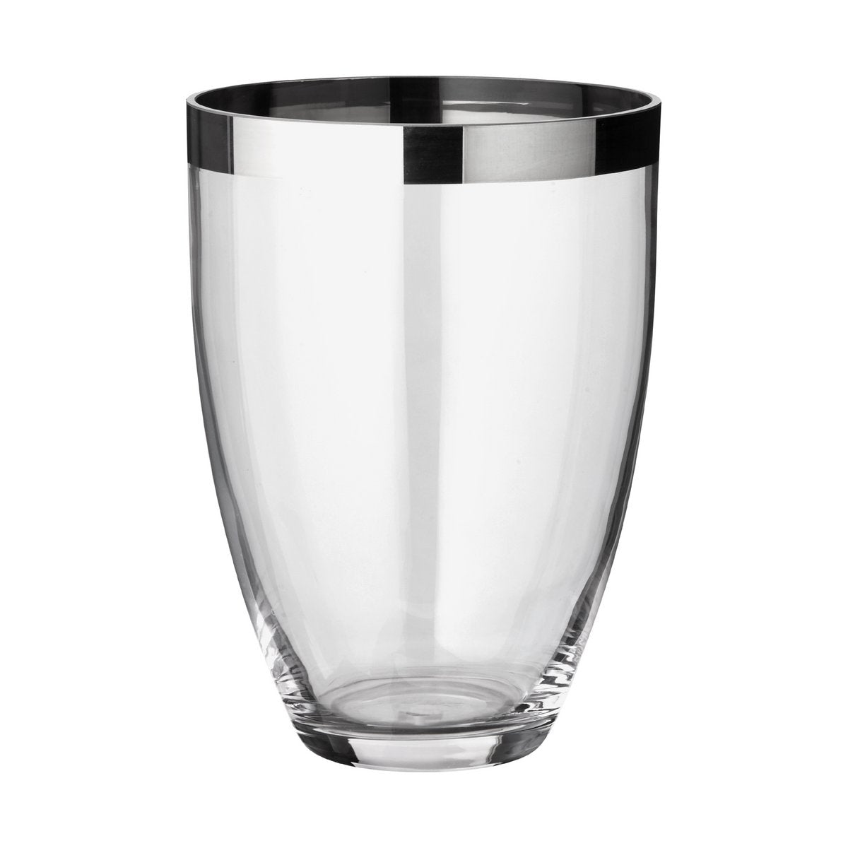EDZARD Vase Charlotte, mundgeblasenes Kristallglas mit Platinrand, Höhe 24 cm, Durchmesser 19 cm