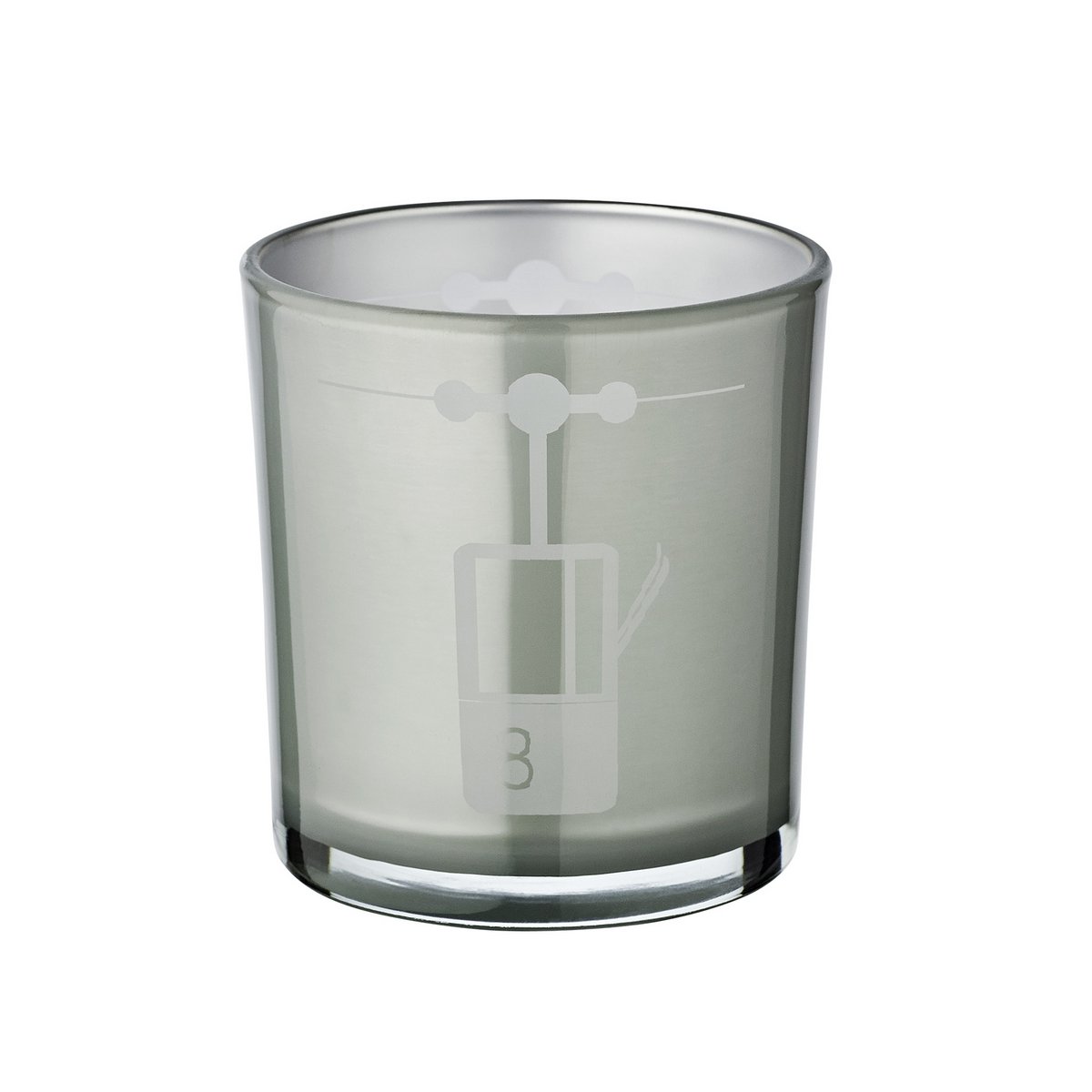 2er-Set Teelichtglas Lift (Höhe 8 cm, ø 7,5 cm) in Grau, Windlicht mit sportlichem Skilift-Motiv