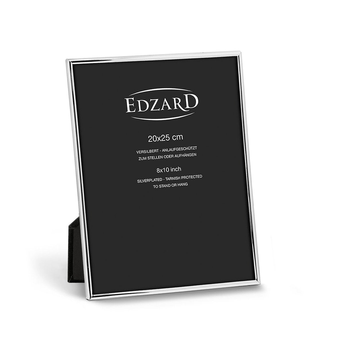 EDZARD Fotorahmen Genua für Foto 20 x 25 cm, edel versilbert, anlaufgeschützt, mit 2 Aufhängern