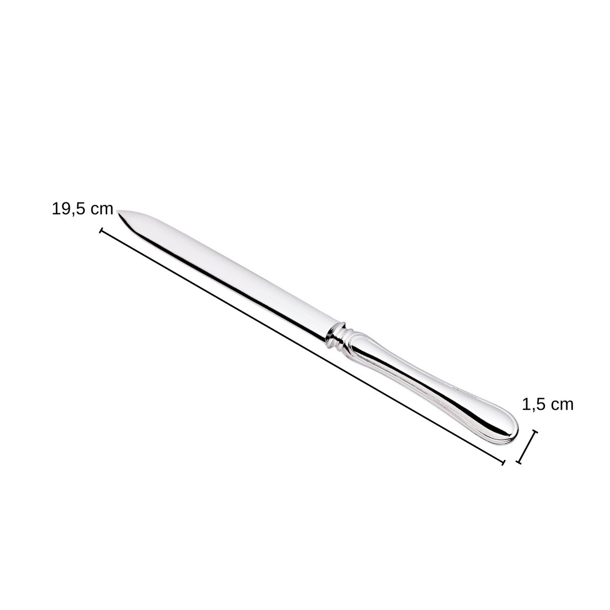 EDZARD Brieföffner Briefmesser Faden, edel versilbert, Länge 19 cm