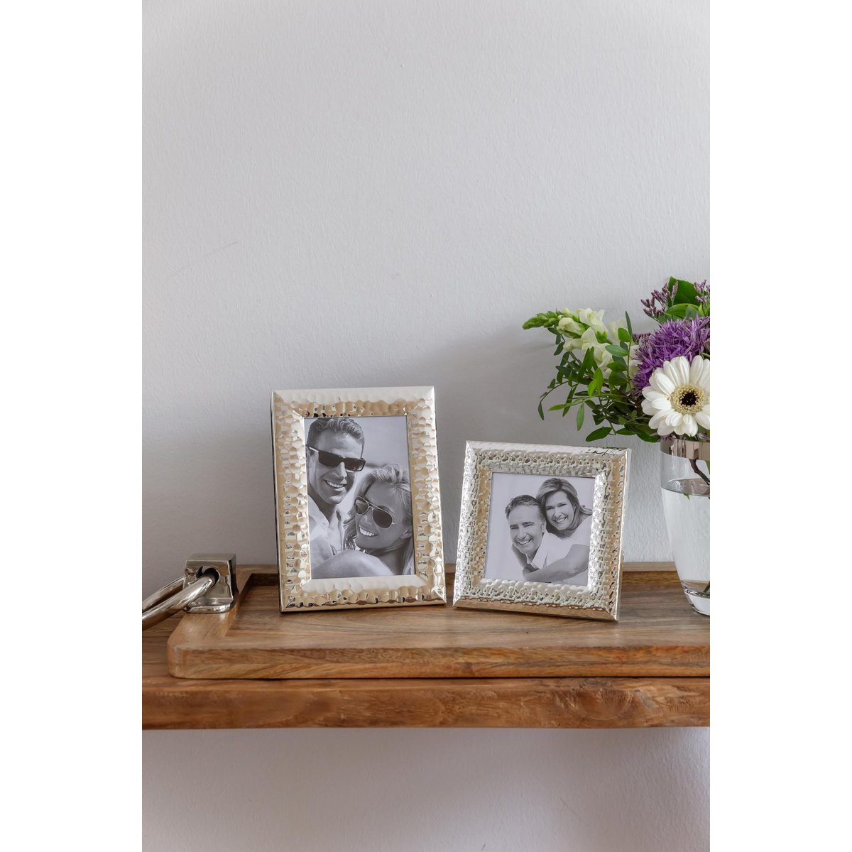 EDZARD Fotorahmen Bilderrahmen Gubbio für Foto 10 x 10 cm, edel versilbert, anlaufgeschützt