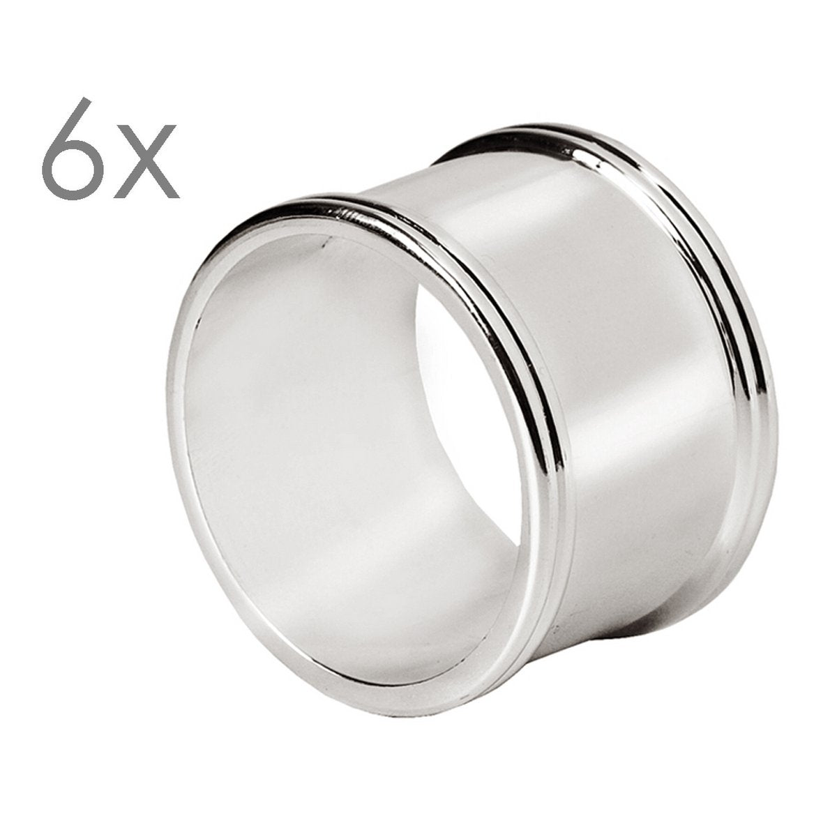 EDZARD 6er Set Serviettenringe Madrid, edel versilbert, Durchmesser 4 cm