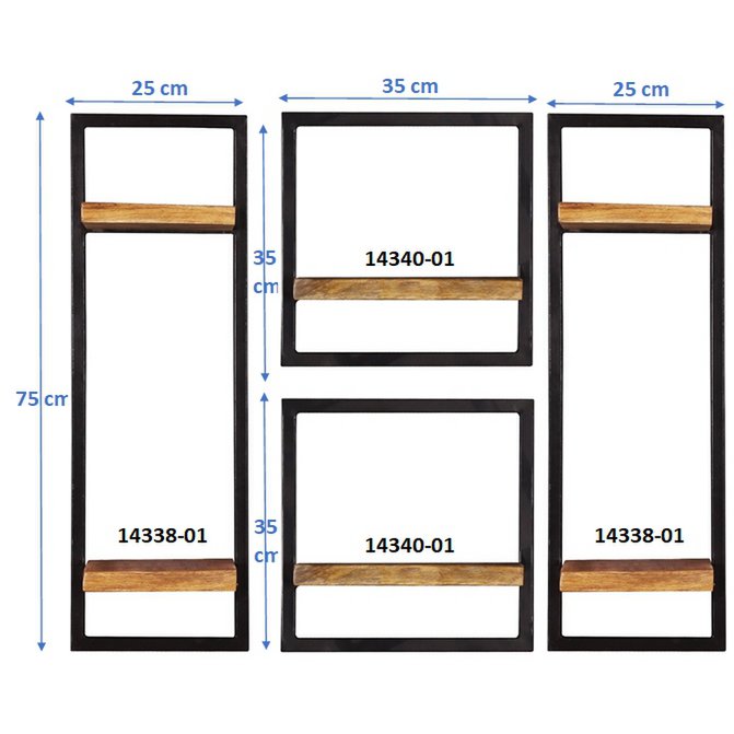 Wandregal-Set, 4-teilig