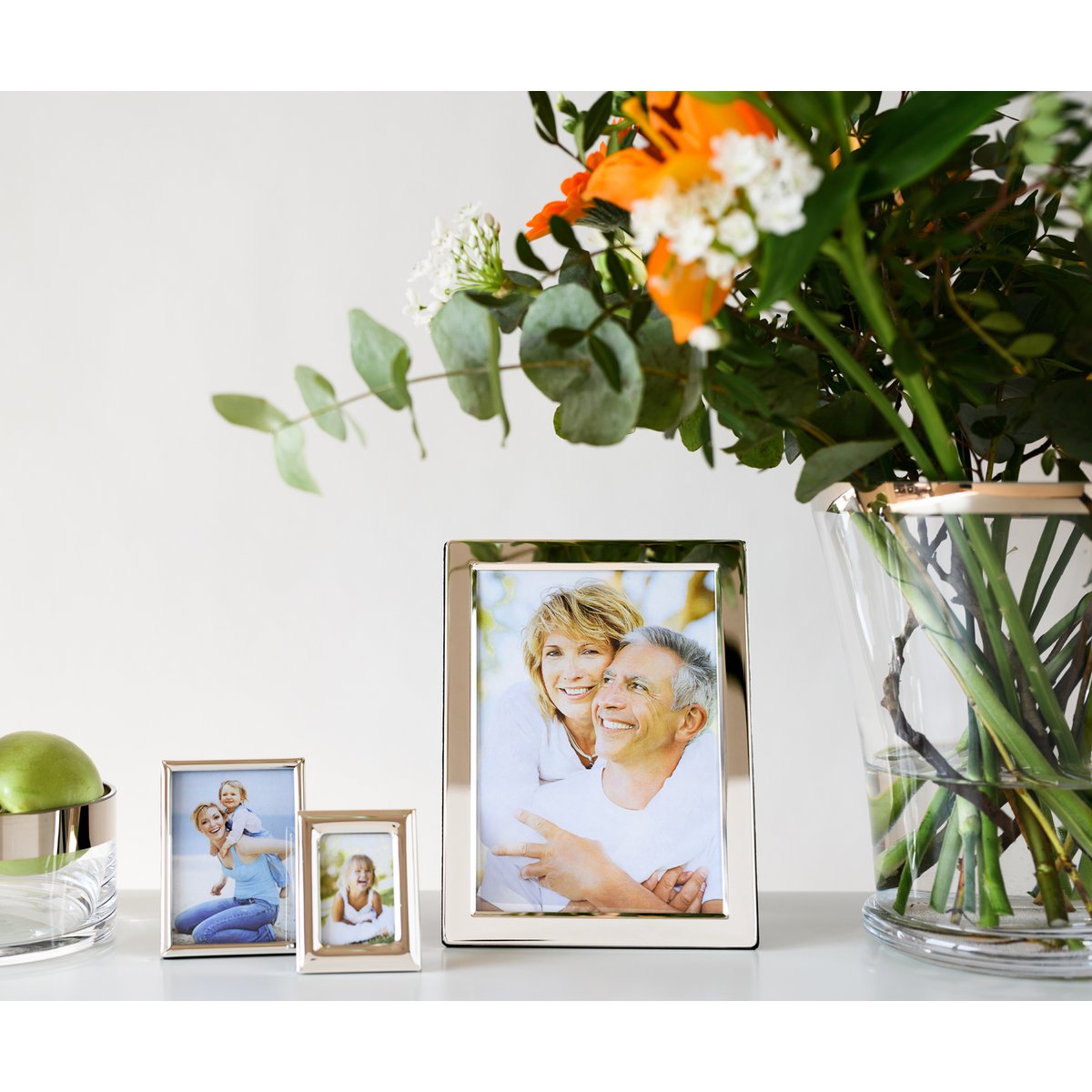 EDZARD 2er Set Fotorahmen Salerno für Foto 13 x 18 cm, edel versilbert, anlaufgeschützt