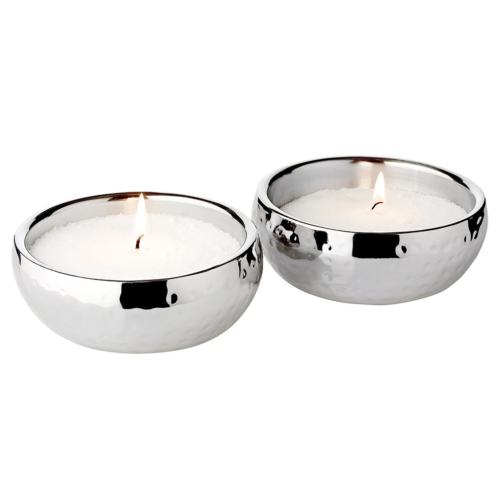 EDZARD 2er Set Schale Pluto, Edelstahl hochglanzpoliert, außen gehämmert, Durchmesser 12 cm
