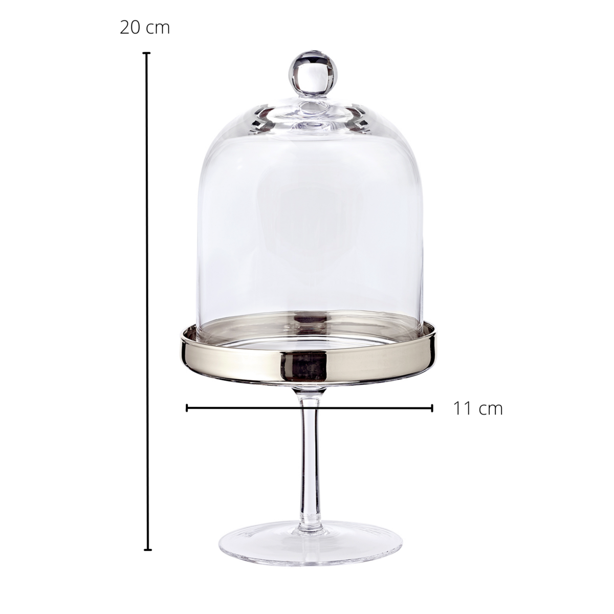 EDZARD Bonboniere Glasdose Candy Bar auf Fuß Leos, mundgeblasenes Kristallglas mit Platinrand, Höhe 20 cm