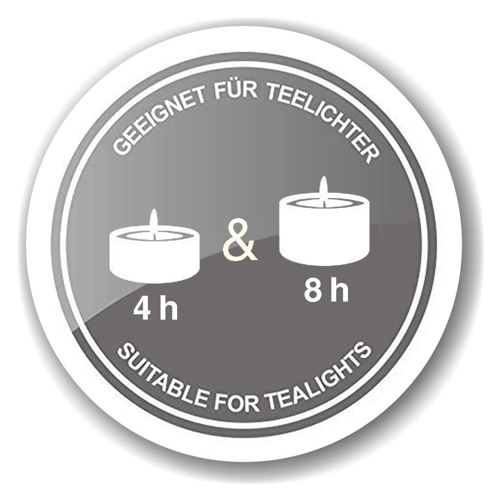 2er Set Teelichtglas Hase (Höhe 8 cm, ø 7,5 cm), in Grau, Teelichthalter Windlicht mit Hasen-Motiv