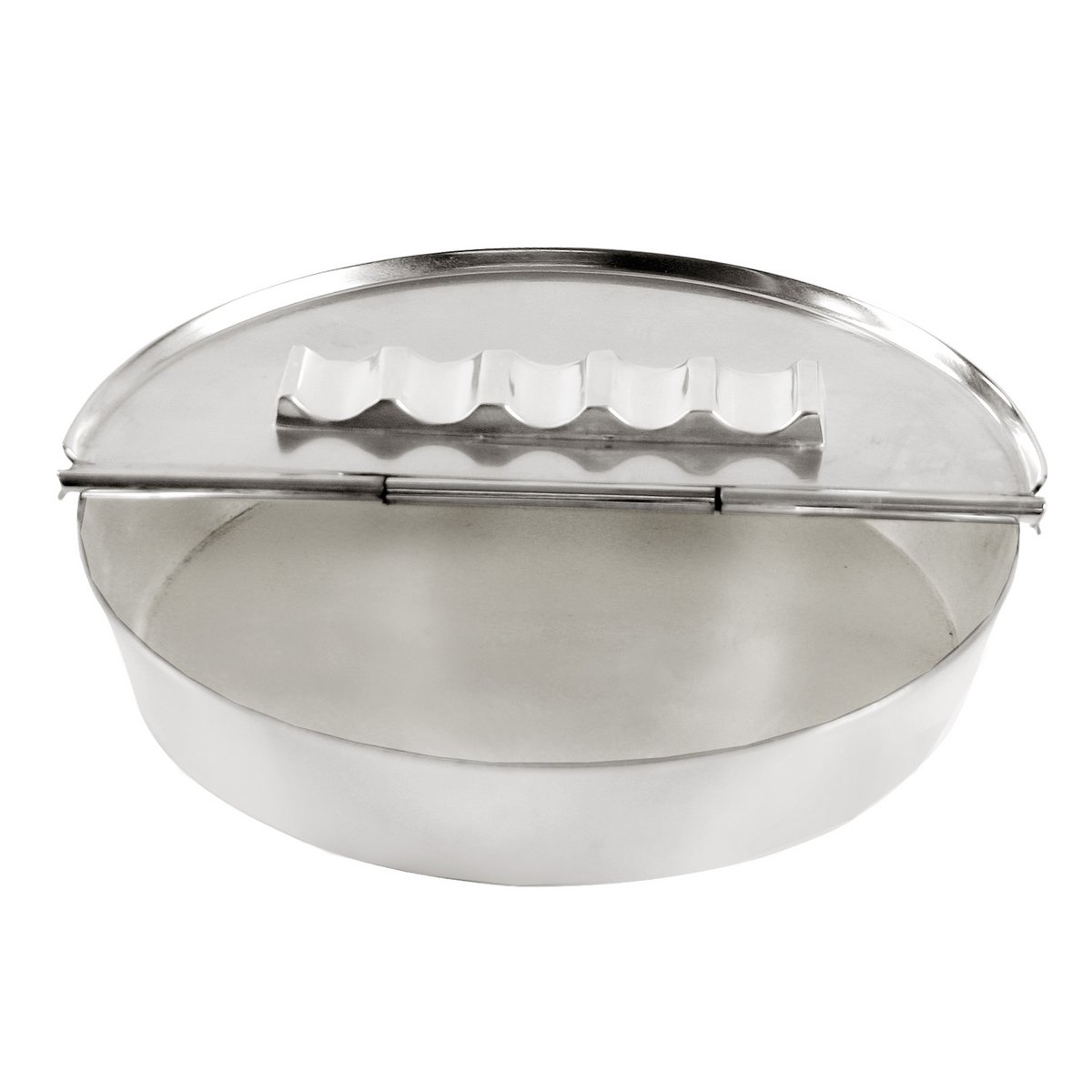 EDZARD Klapp-Ascher Aschenbecher Ashburn, schwerversilbert, Durchmesser 16 cm, 4 Ablagemulden