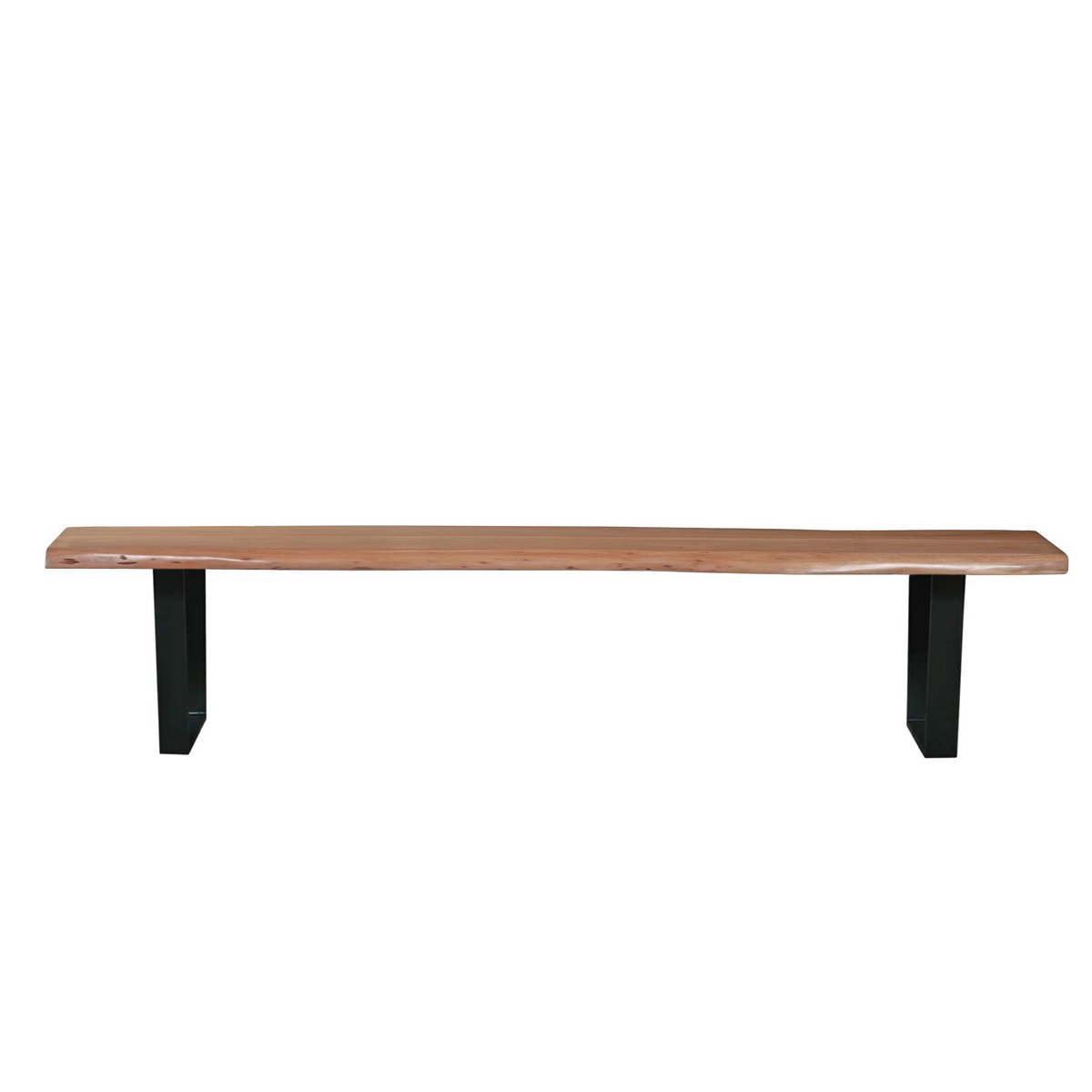 Bank 150 cm, natur, Gestell schwarz