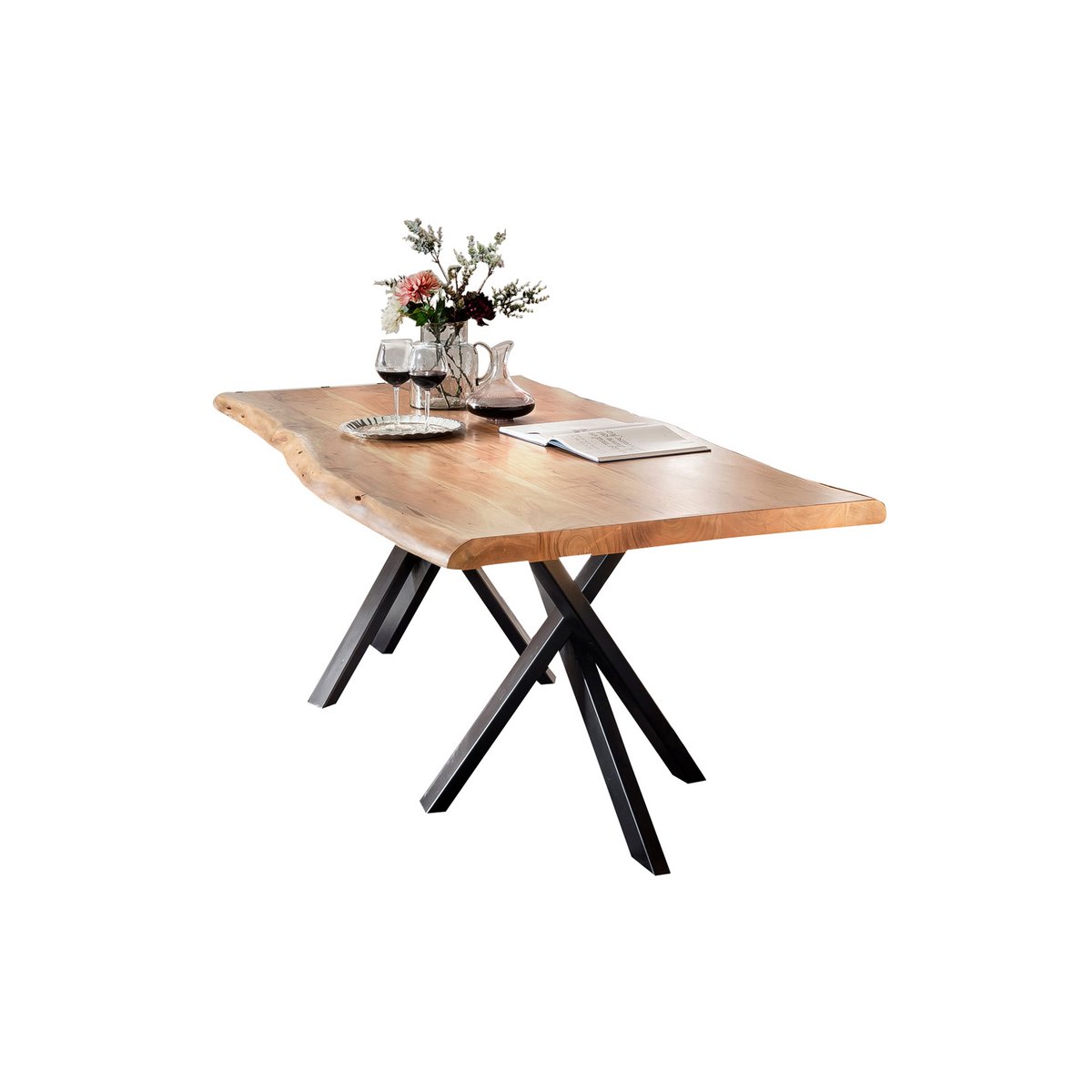 Tisch 160x85 cm, Akazie natur, 36 mm