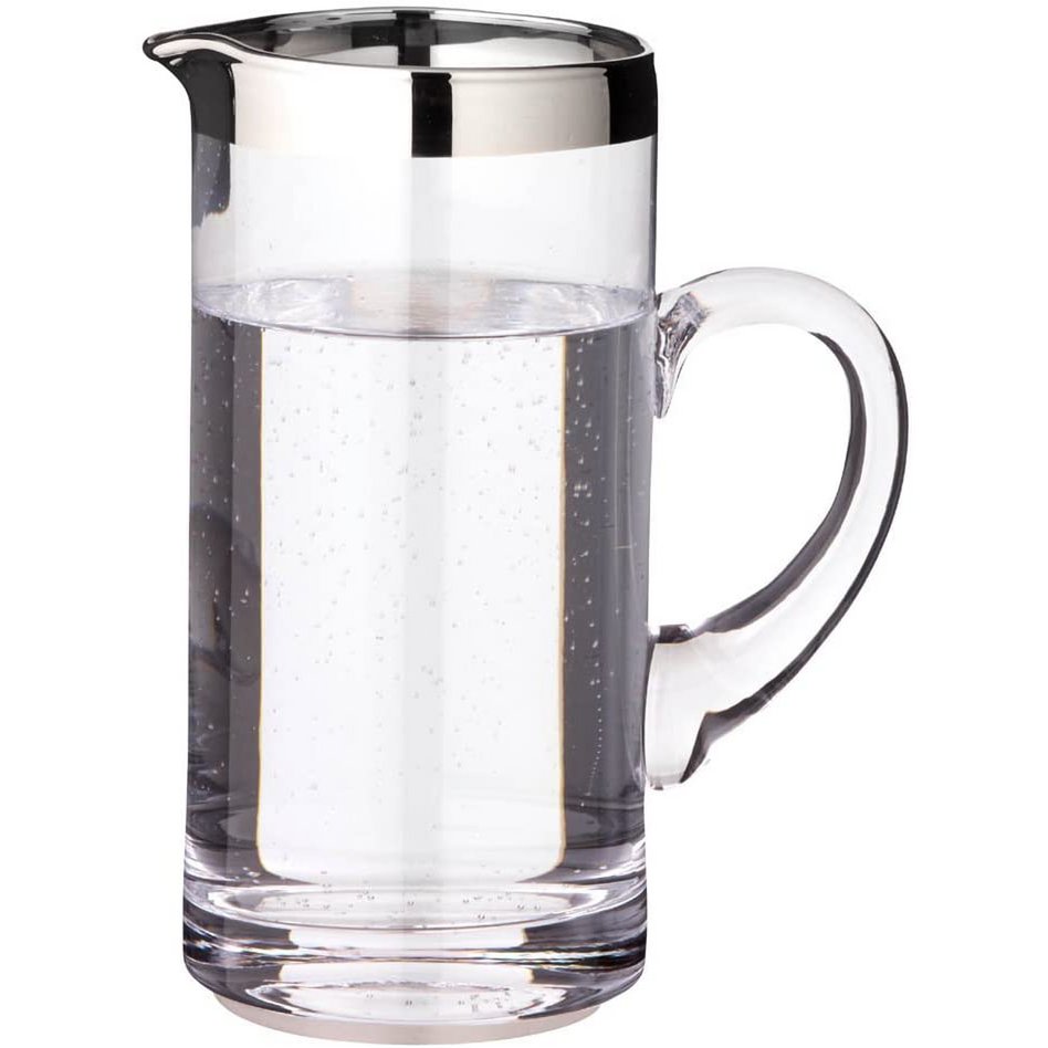EDZARD Krug Karaffe Robert, mundgeblasenes Kristallglas mit Platinrand, Höhe 20 cm, Füllmenge 1,0 Liter