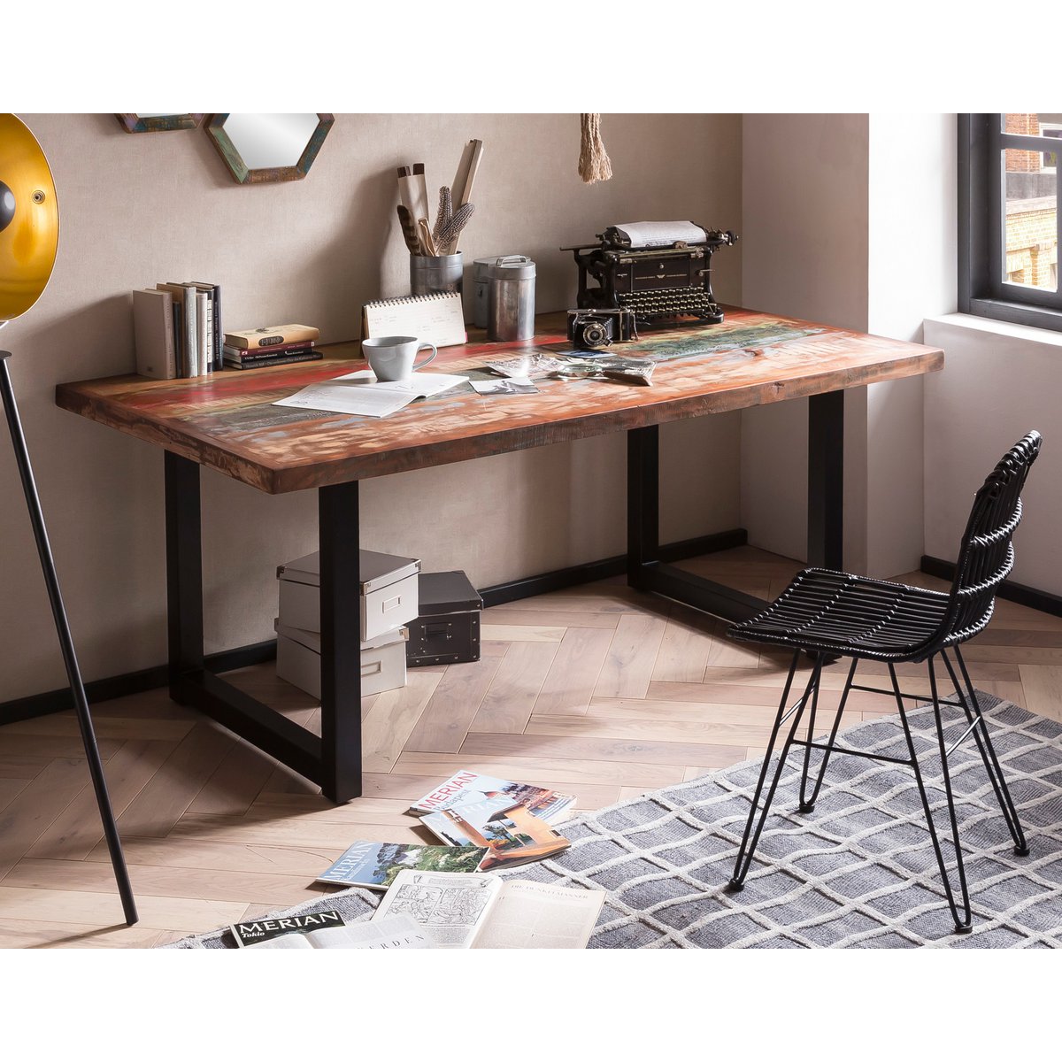 Tisch 200x100 cm, buntes Altholz