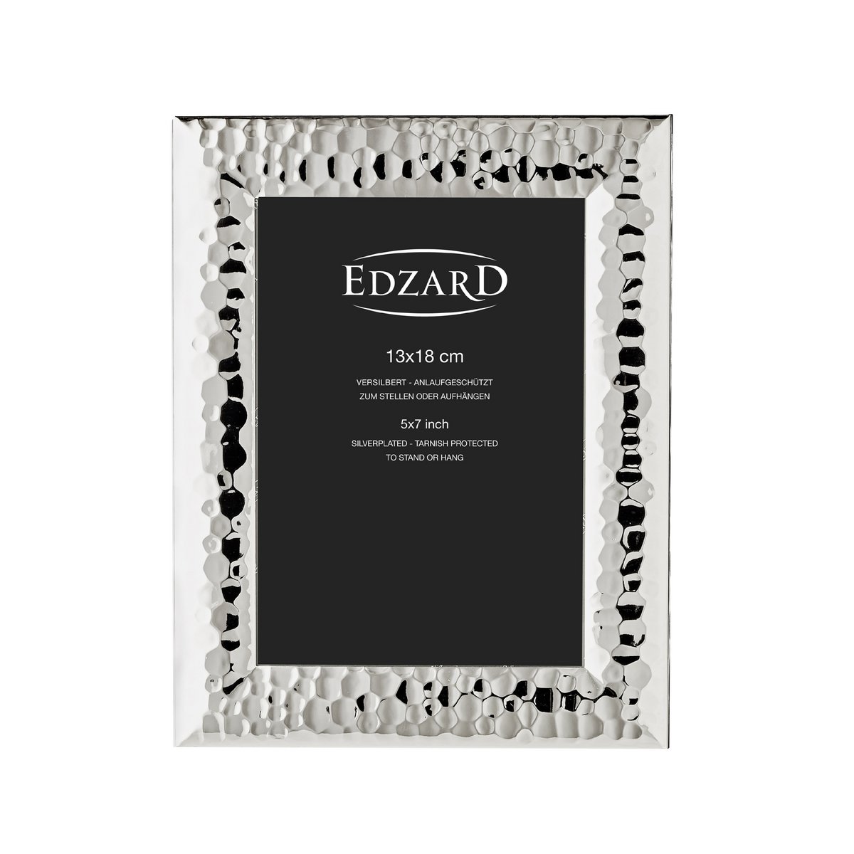 EDZARD Fotorahmen Gubbio für Foto 13 x 18 cm, edel versilbert, anlaufgeschützt , mit 2 Aufhängern