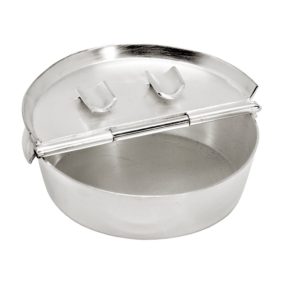 EDZARD Klapp-Ascher Aschenbecher Ashburn, schwerversilbert, Durchmesser 10 cm, 2 Ablagemulden
