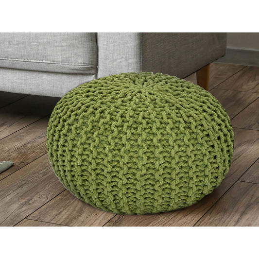 Pouf Ø 55 cm Strickhocker Sitzpouf Sitzpuff Bodenkissen Grobstrick-Optik extrahoch Höhe 37 cm