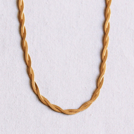 Geflochtene „Schlangen“-Kette – goldfarben