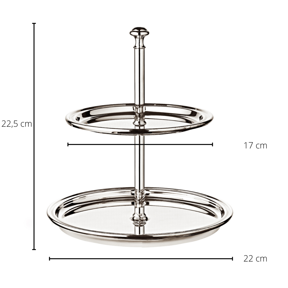 EDZARD Etagere mit 2 Ebenen, rund, Fadenrand, edel versilbert, anlaufgeschützt, Höhe 22 cm