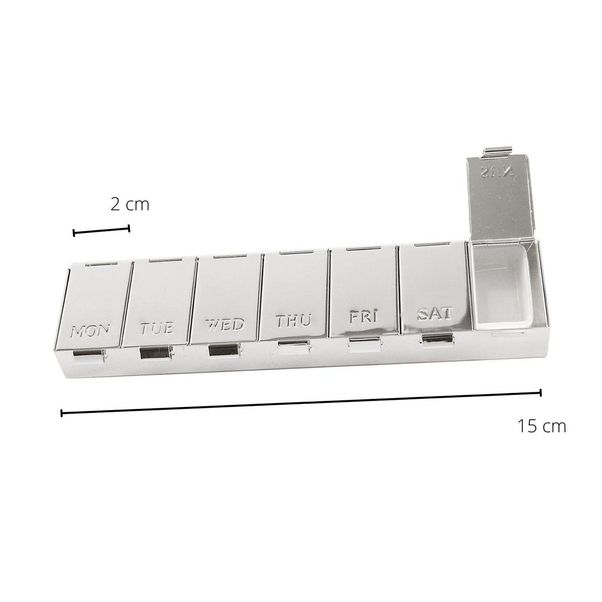 EDZARD Pillendose Pillenbox für 7 Tage, Länge 15 cm, edel versilbert, anlaufgeschützt