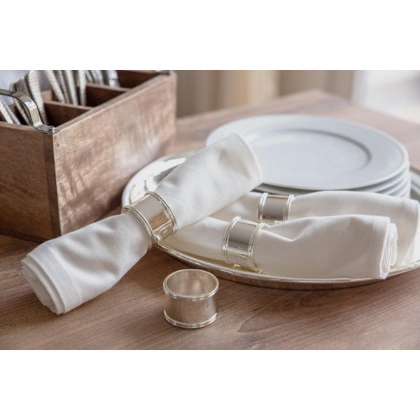 EDZARD 6er Set Serviettenringe Madrid, edel versilbert, Durchmesser 4 cm