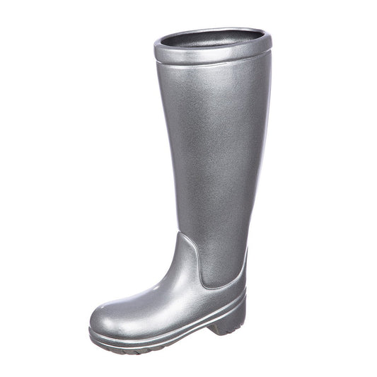 Schirmständer Stiefel Stiefel silberfarben, H.45 cm