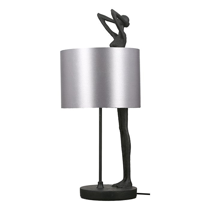 Poly Lampe "Lady" schwarz/silber