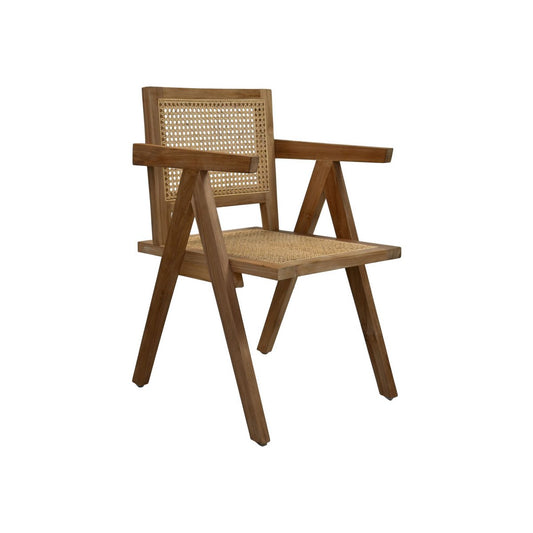 Esszimmerstuhl - 56x52x83 - Natur - Teak/Rotan