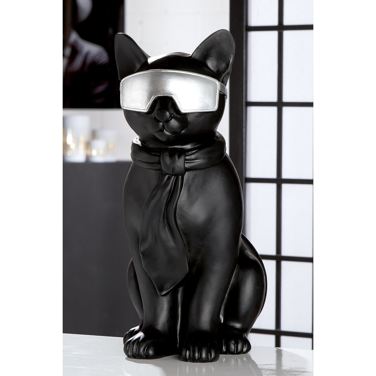 Katze "Hero Cat" H.35cm schwarz