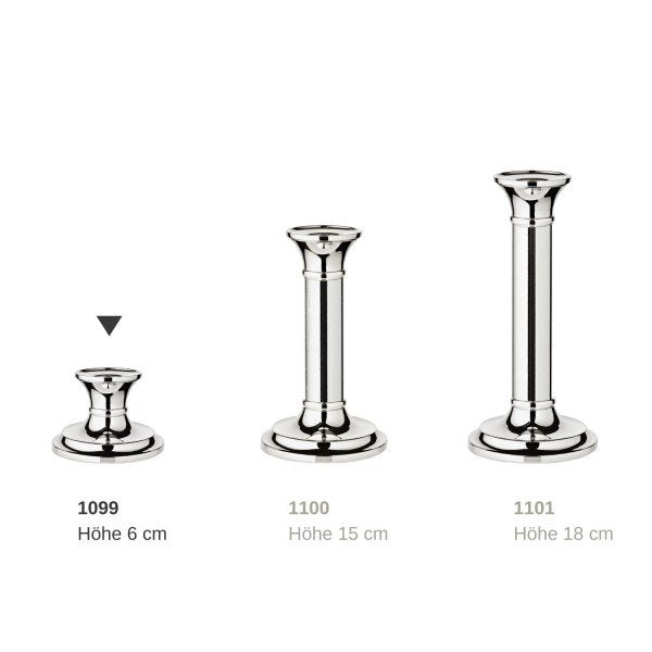 EDZARD Kerzenleuchter Fiona für Stabkerze, Höhe 6 cm, edel versilbert, anlaufgeschützt