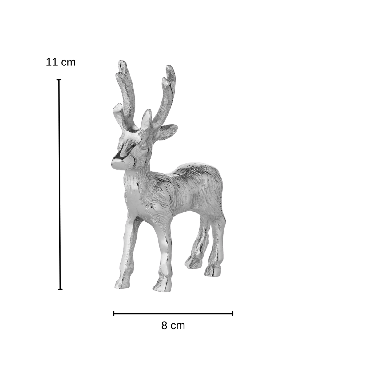 Dekofigur Hirsch Malik (Höhe 11 cm), silberfarben, Aluminium