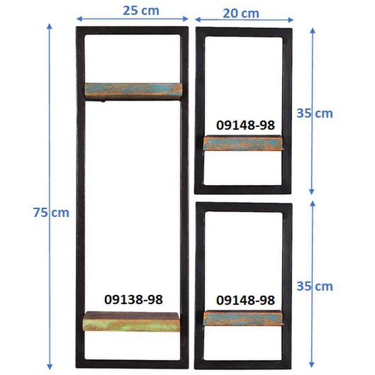 Wandregal-Set, 3-teilig