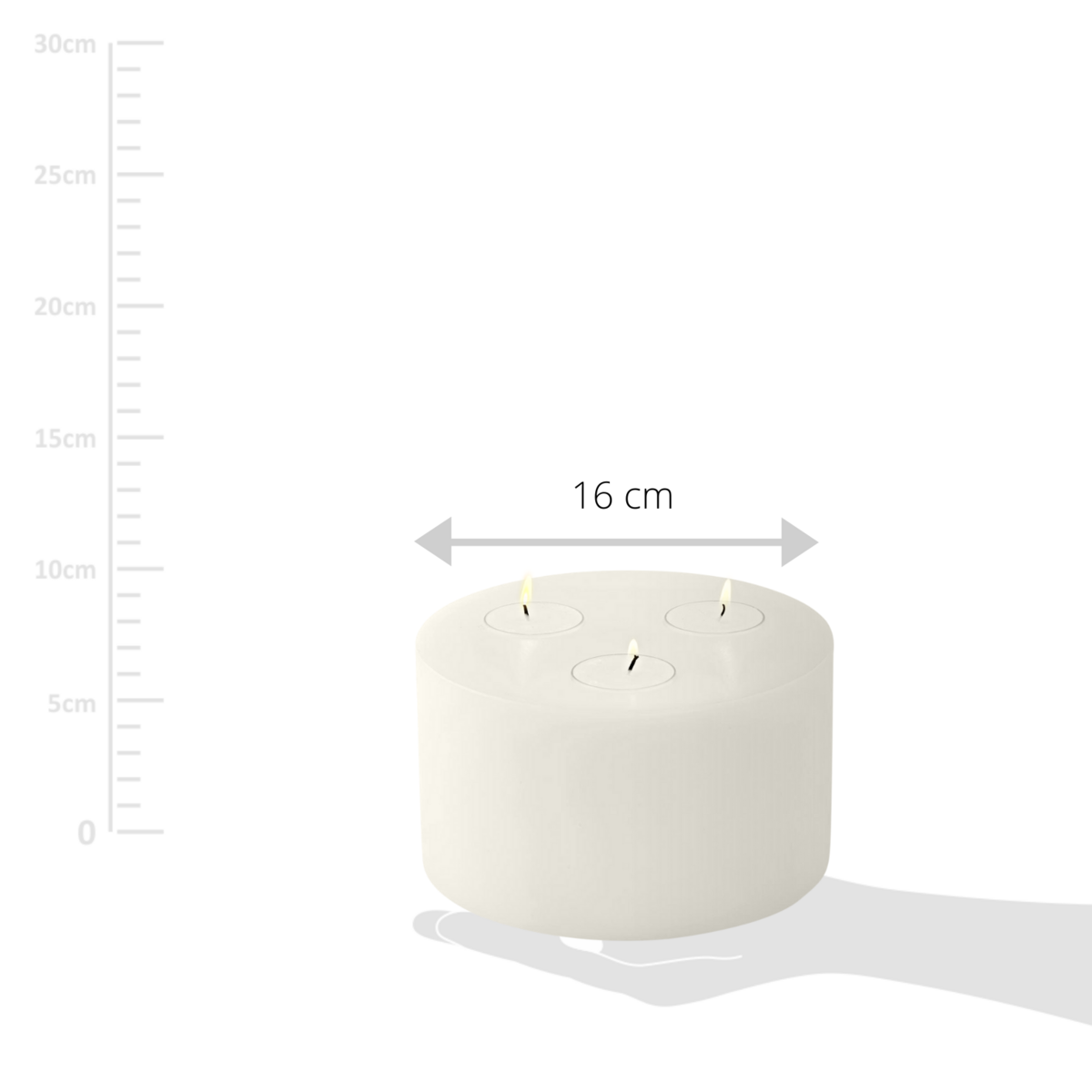 EDZARD Teelichthalter Dauerkerze Cornelius für 3 Teelichter, Höhe 9 cm, ø 16 cm, hitzbeständig bis 90 Grad