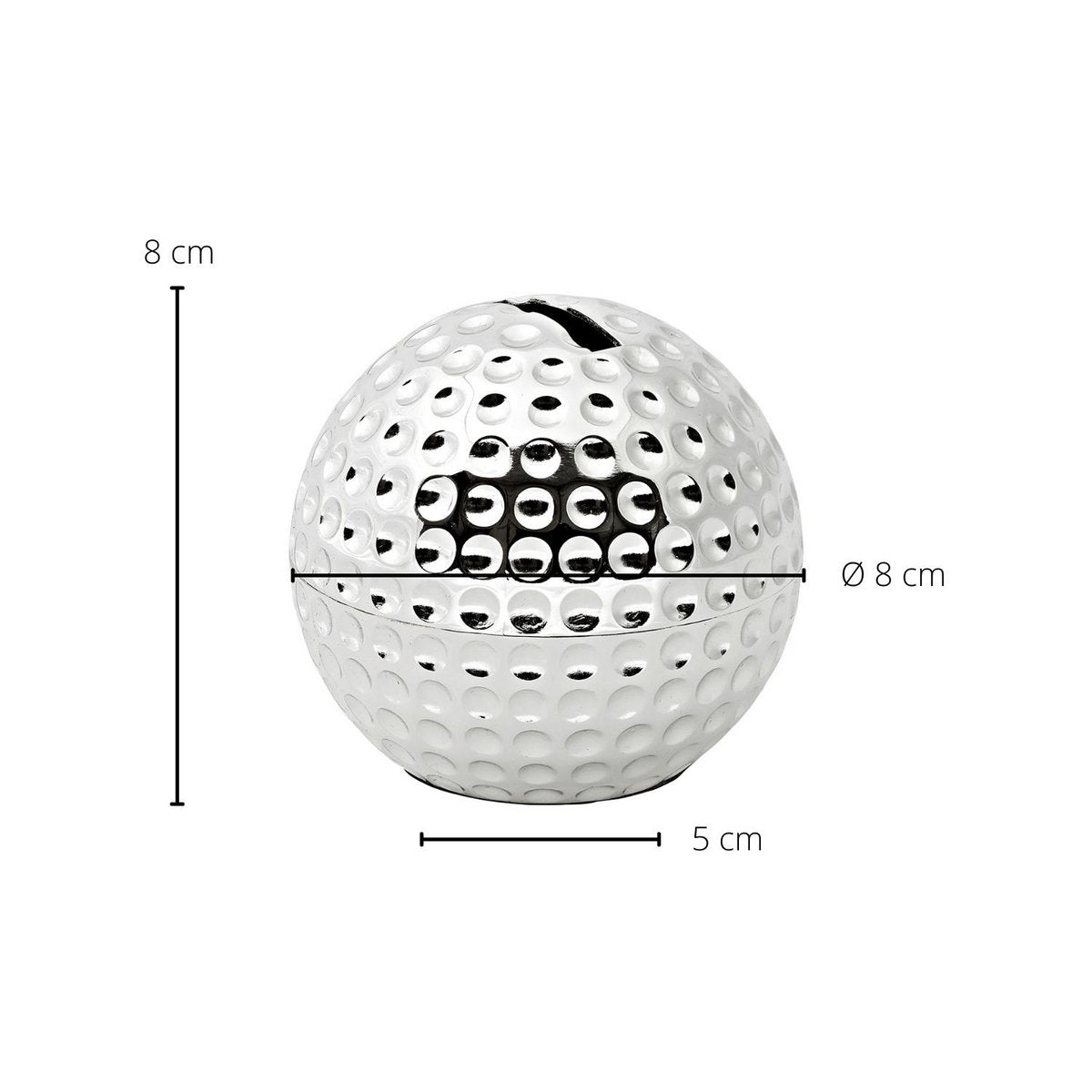 EDZARD Spardose Sparbüchse Golfball, edel versilbert, anlaufgeschützt, Höhe 8 cm