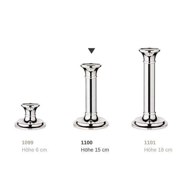 EDZARD Kerzenleuchter Fiona für Stabkerze, Höhe 15 cm, edel versilbert, anlaufgeschützt