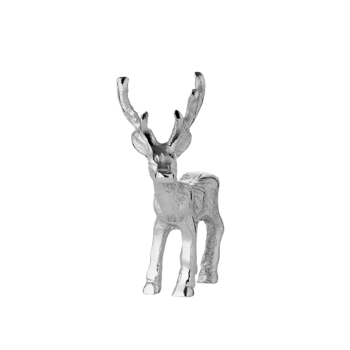 Dekofigur Hirsch Malik (Höhe 11 cm), silberfarben, Aluminium