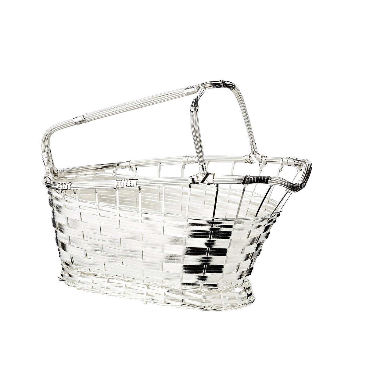 EDZARD Weinkorb Rotweinkorb Basket, edel versilbert, anlaufgeschützt, Länge 24 cm